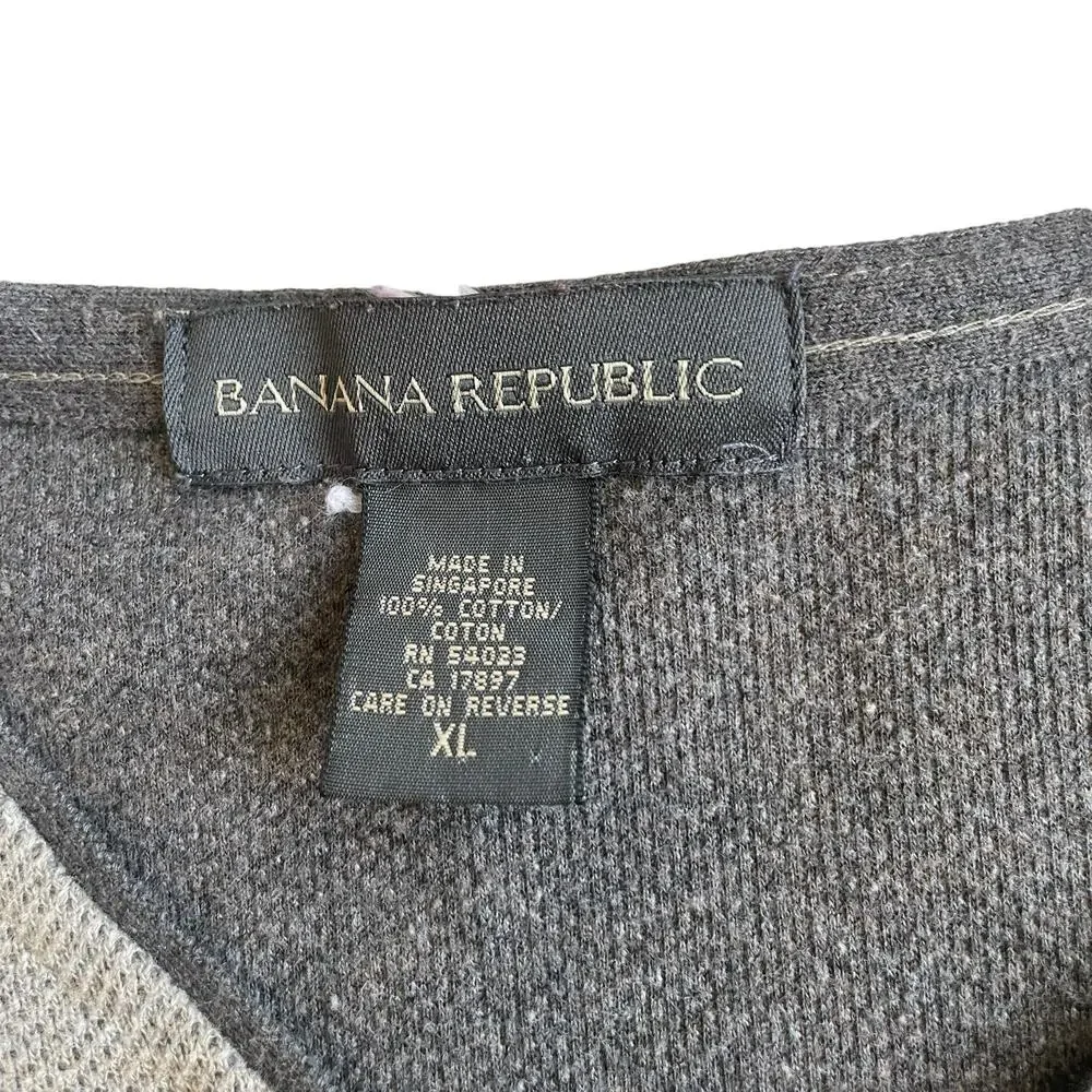 Banana Republic Mens 100% Cotton V-neck Long Sleeve Sweater Shirt Beige Size XL